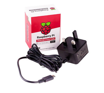 RPI USB-C POWER SUPPLY BLACK UK Image.